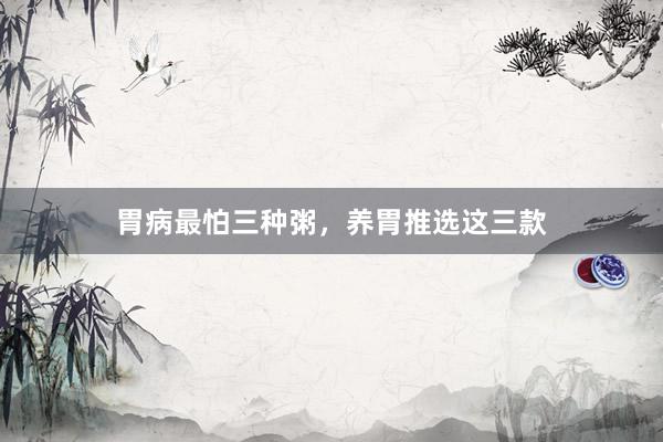 胃病最怕三种粥，养胃推选这三款