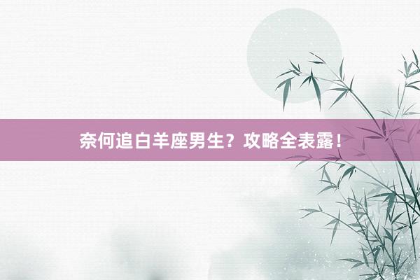 奈何追白羊座男生？攻略全表露！